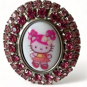 HTF Special Edition Tarina Tarantino Hello Kitty Ring (Pink Head-White Backgrnd)